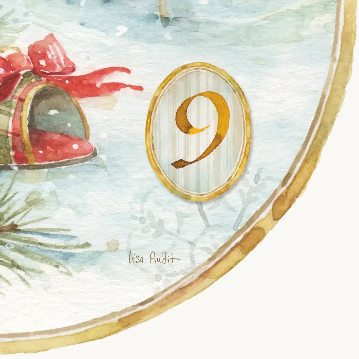 12 Days Of Christmas IX Round Wall Art