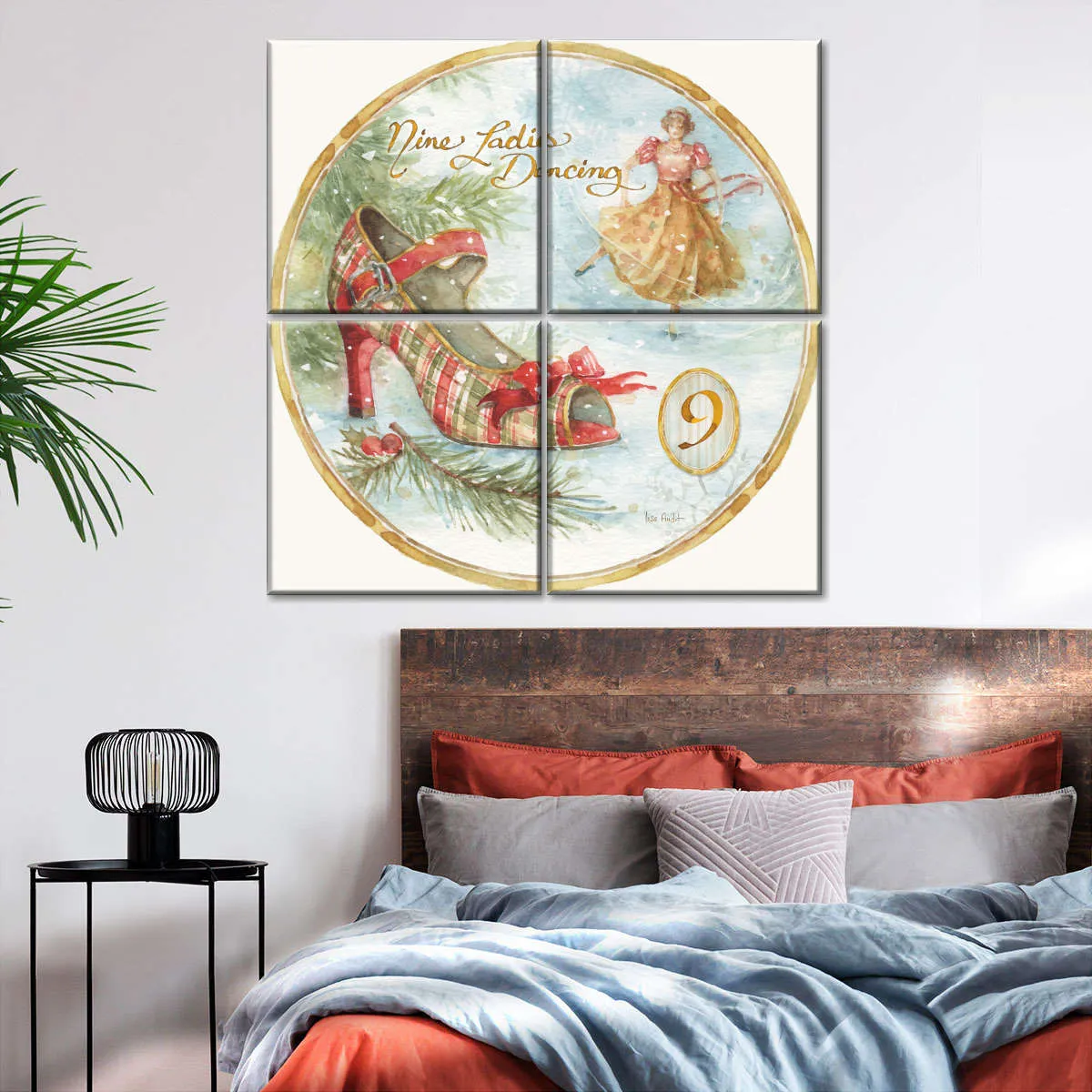 12 Days Of Christmas IX Round Wall Art