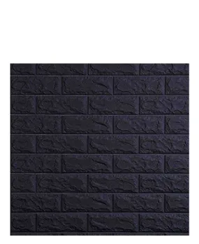 3D Self Adhesive Wall Brick Sticker - Black