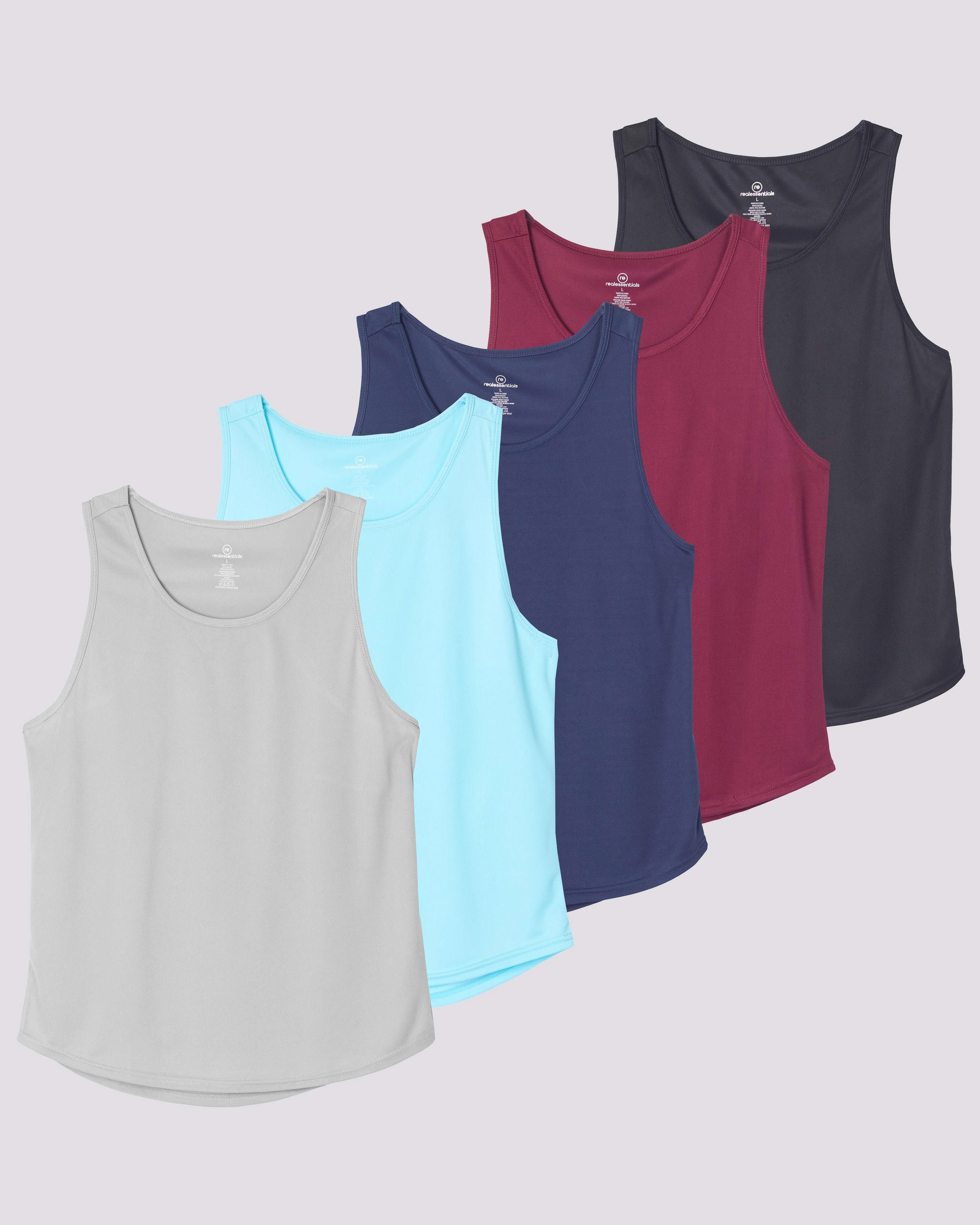 5 Pack: Men's Mesh Y-Back Muscle Tank Top (Available in Big & Tall)