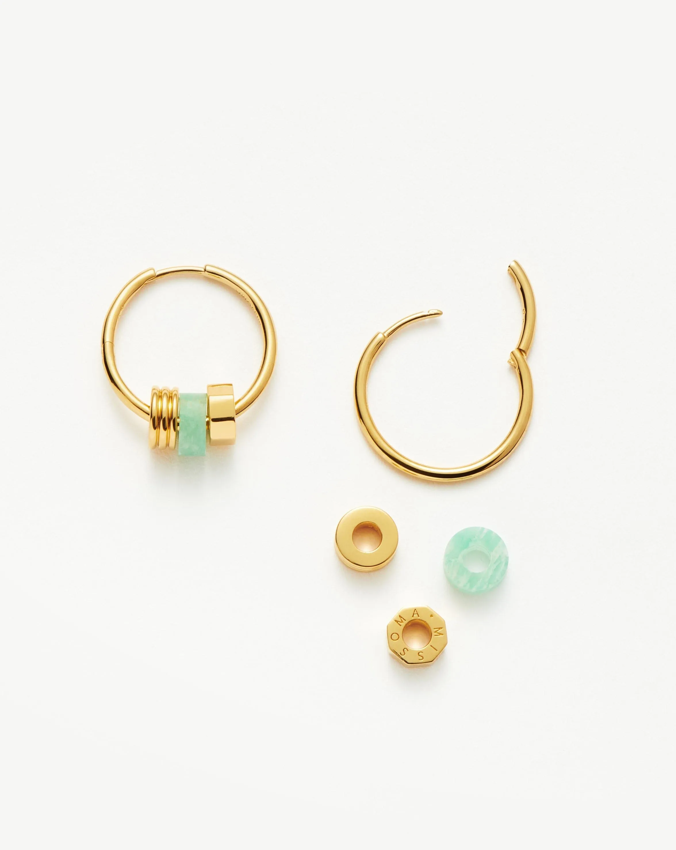 Abacus Beaded Small Charm Hoop Earrings | 18k Recycled Gold Vermeil on Recycled Sterling Silver