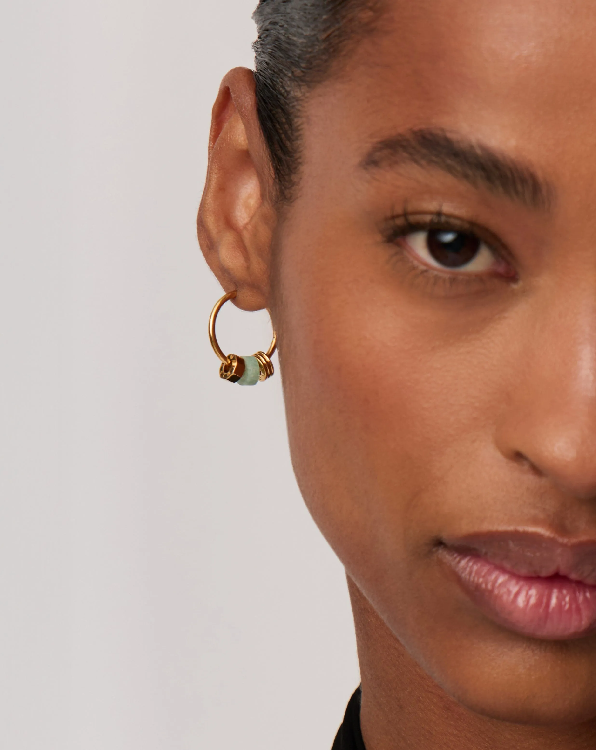 Abacus Beaded Small Charm Hoop Earrings | 18k Recycled Gold Vermeil on Recycled Sterling Silver