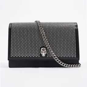 Alexander McQueen Skull Studs Bag Black Leather Small