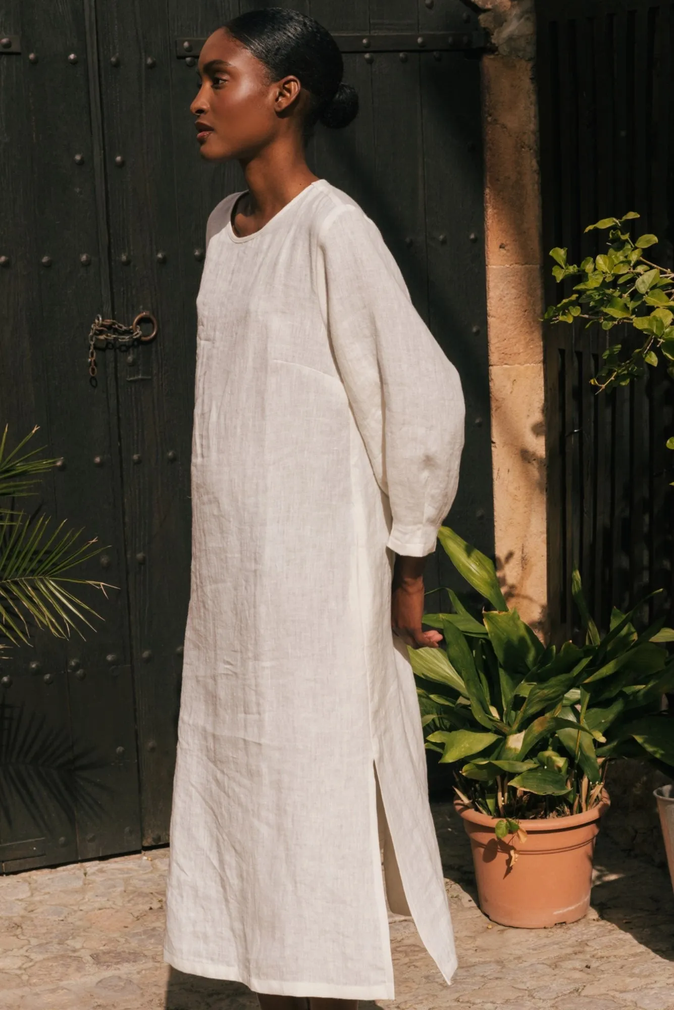 Amalia long-length linen dress