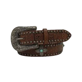 Angel Ranch Ladies Western Aztec Brown Leather Belt D140001002