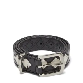 ARGYLE STITCH LEATHER BELT