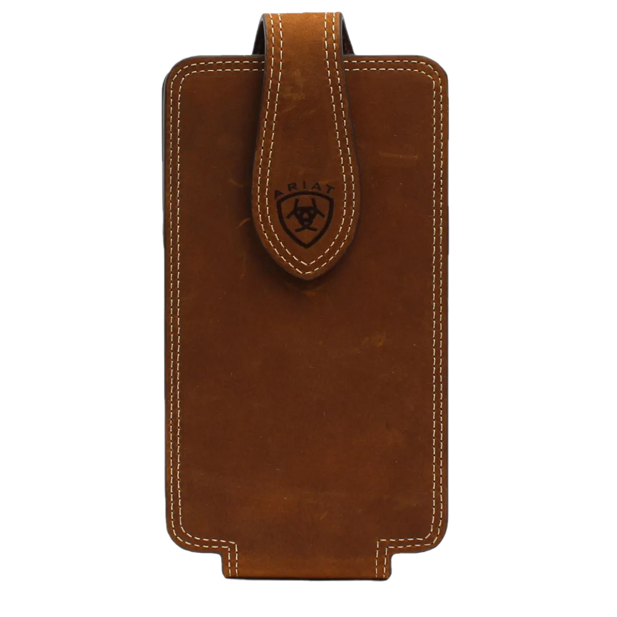 Ariat Double Stitched Medium Brown Leather Cell Phone Case A0600044