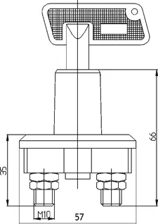 Battery Isolator Switch with Removable Key