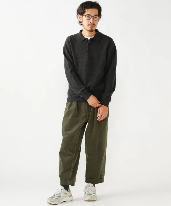 BEAMS PLUS / 2-pleat corduroy trousers - D. Green