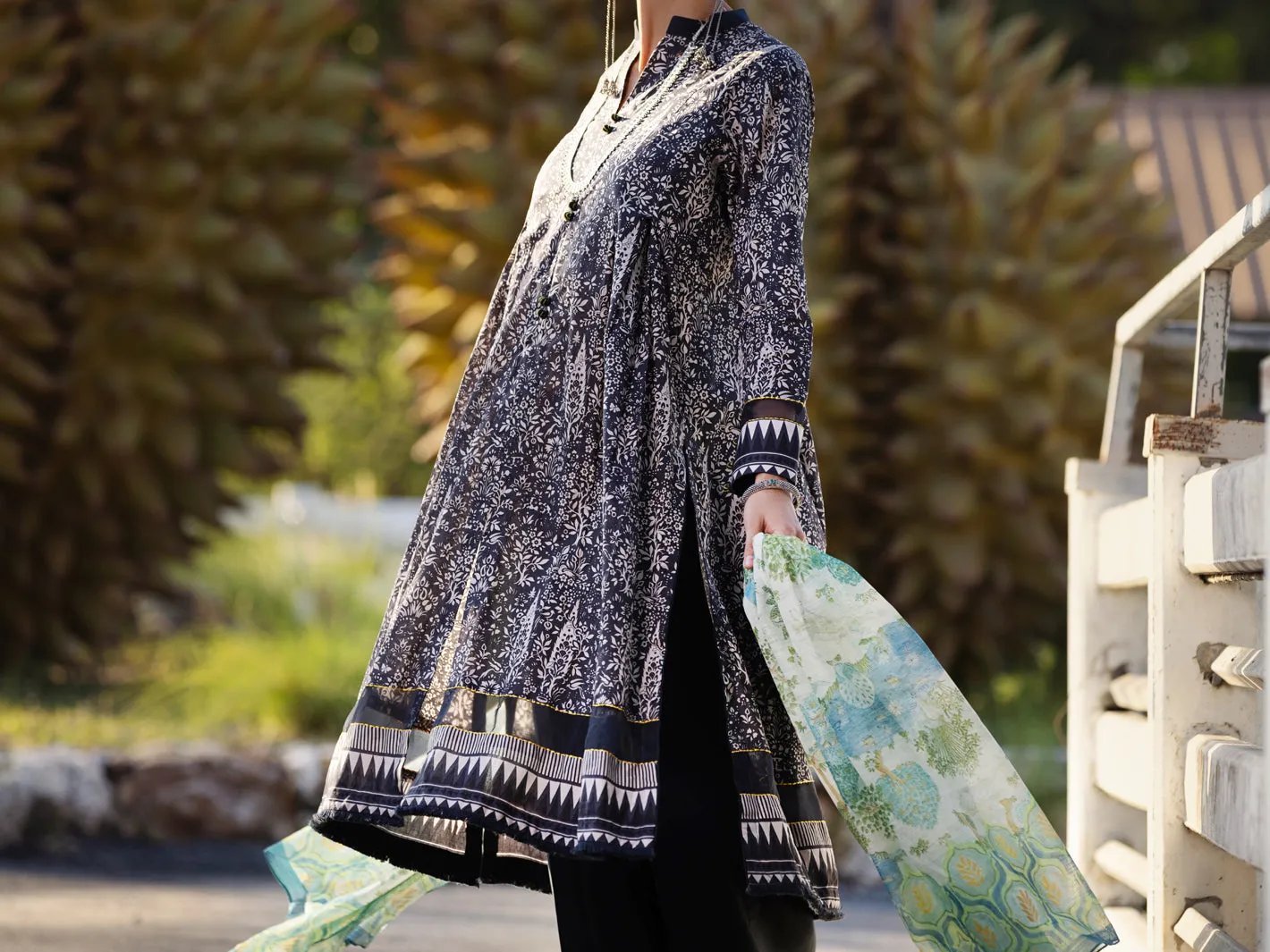 Black & Grey Lawn 3 Piece Unstitched - ALP-3PS-1507