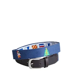 Bowsprit Belt Nantucket Navy with Rockin' Around the Christmas Tree