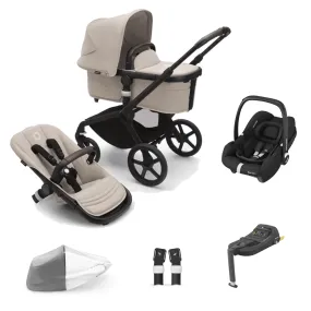 Bugaboo Fox 5, Cabriofix i-Size and Base Travel System - Black/Desert Taupe/Desert Taupe