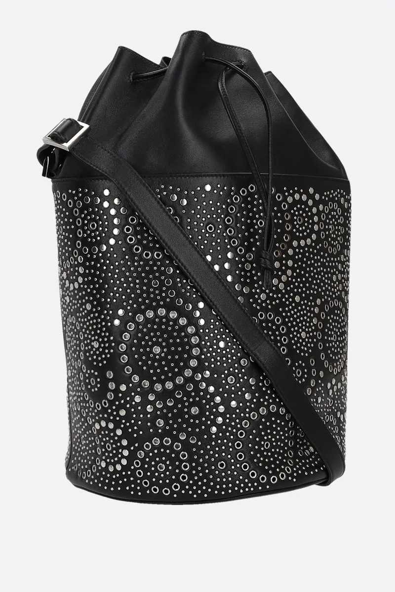 Canopus studded leather bucket bag