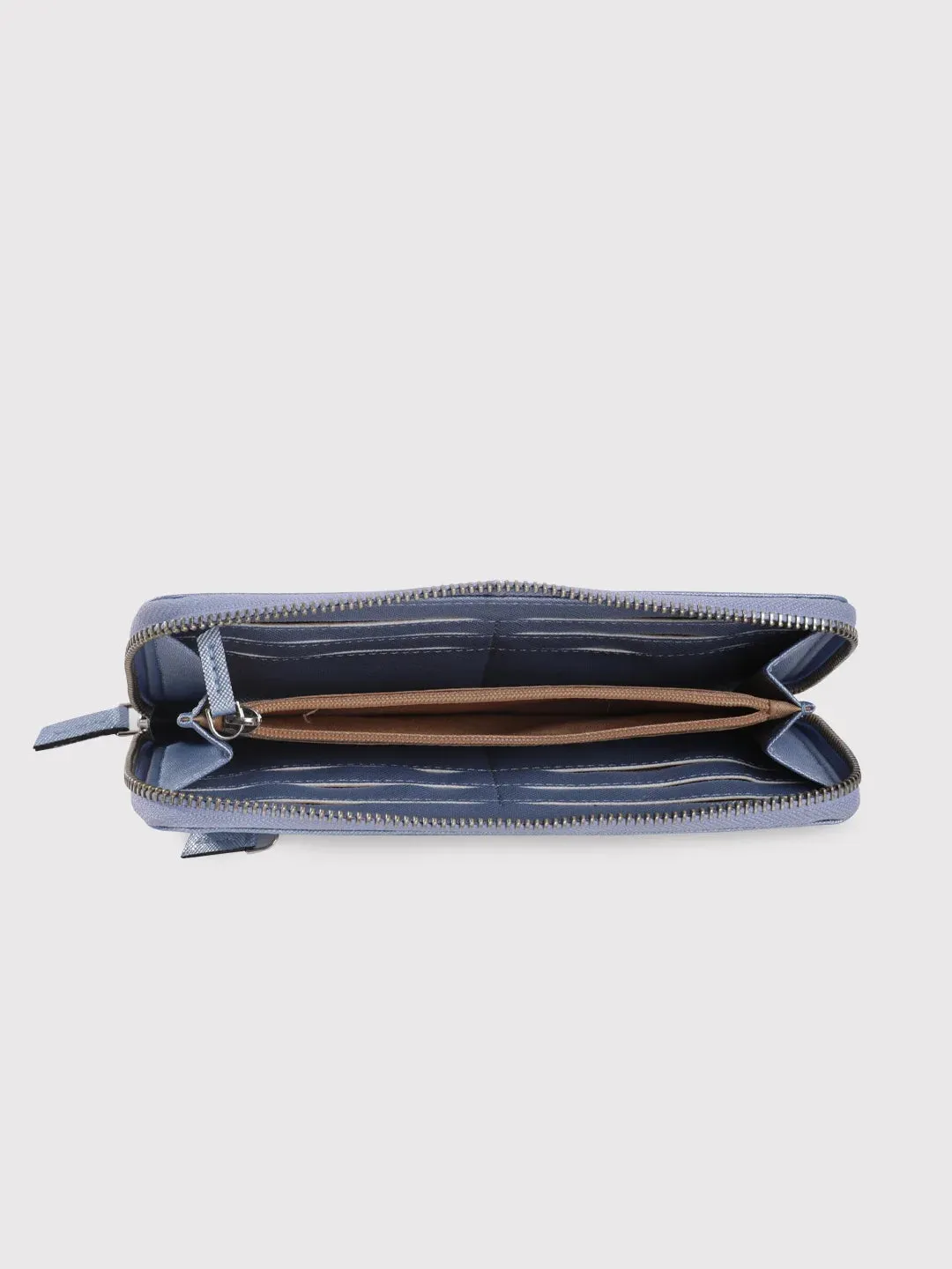 Caprese Mia Wallet Large Zip Around Pearl Blue