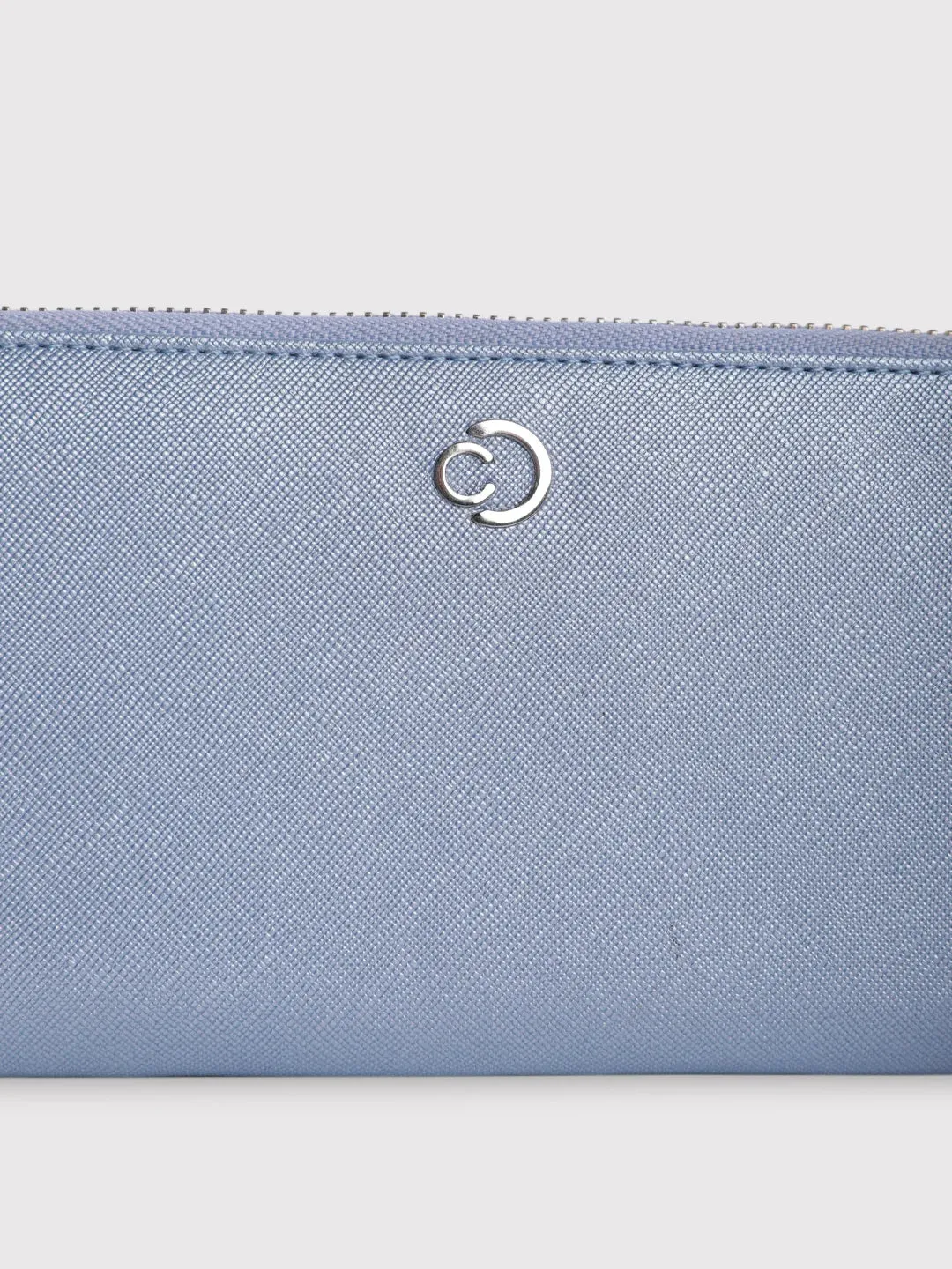 Caprese Mia Wallet Large Zip Around Pearl Blue