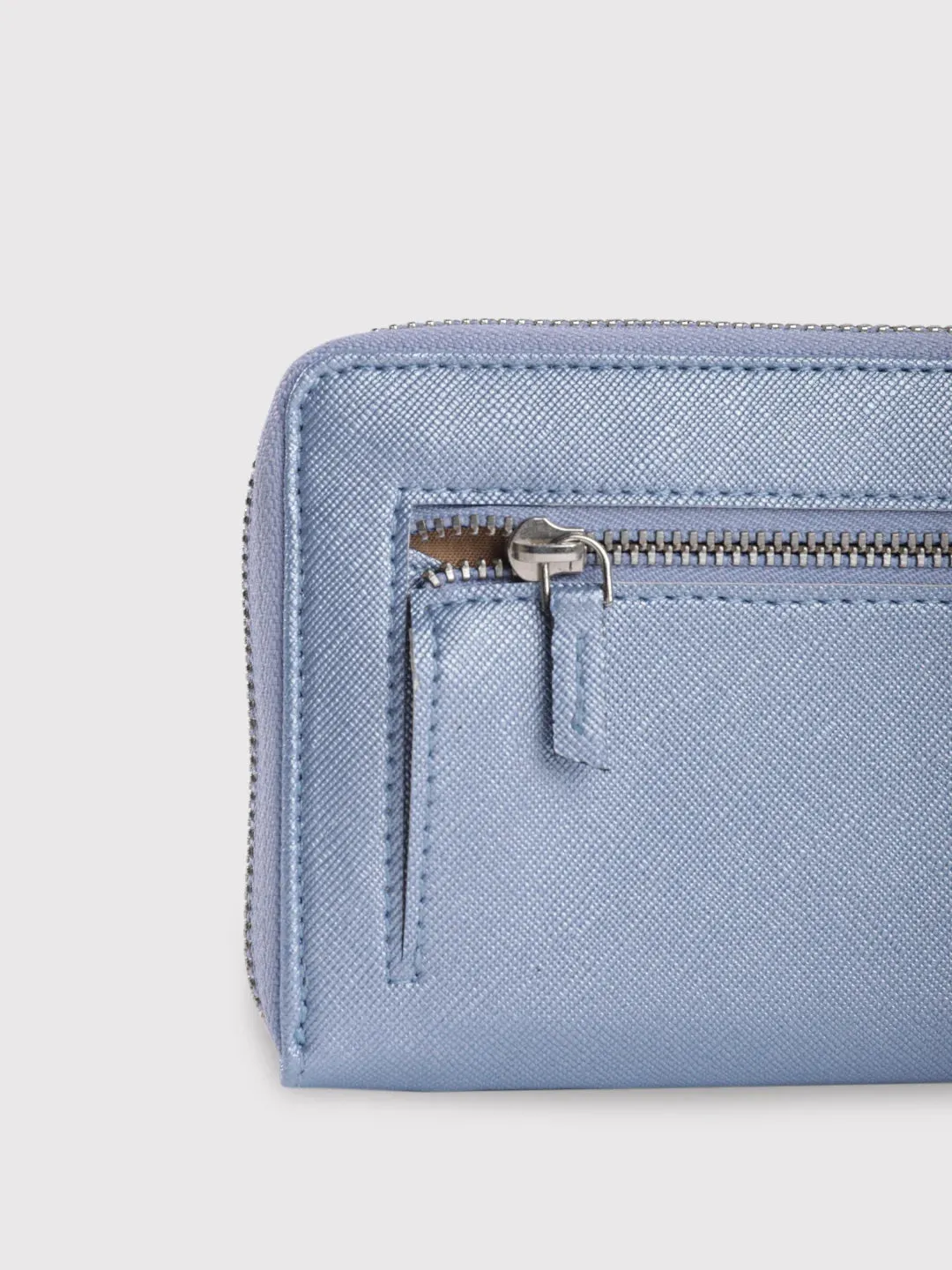 Caprese Mia Wallet Large Zip Around Pearl Blue