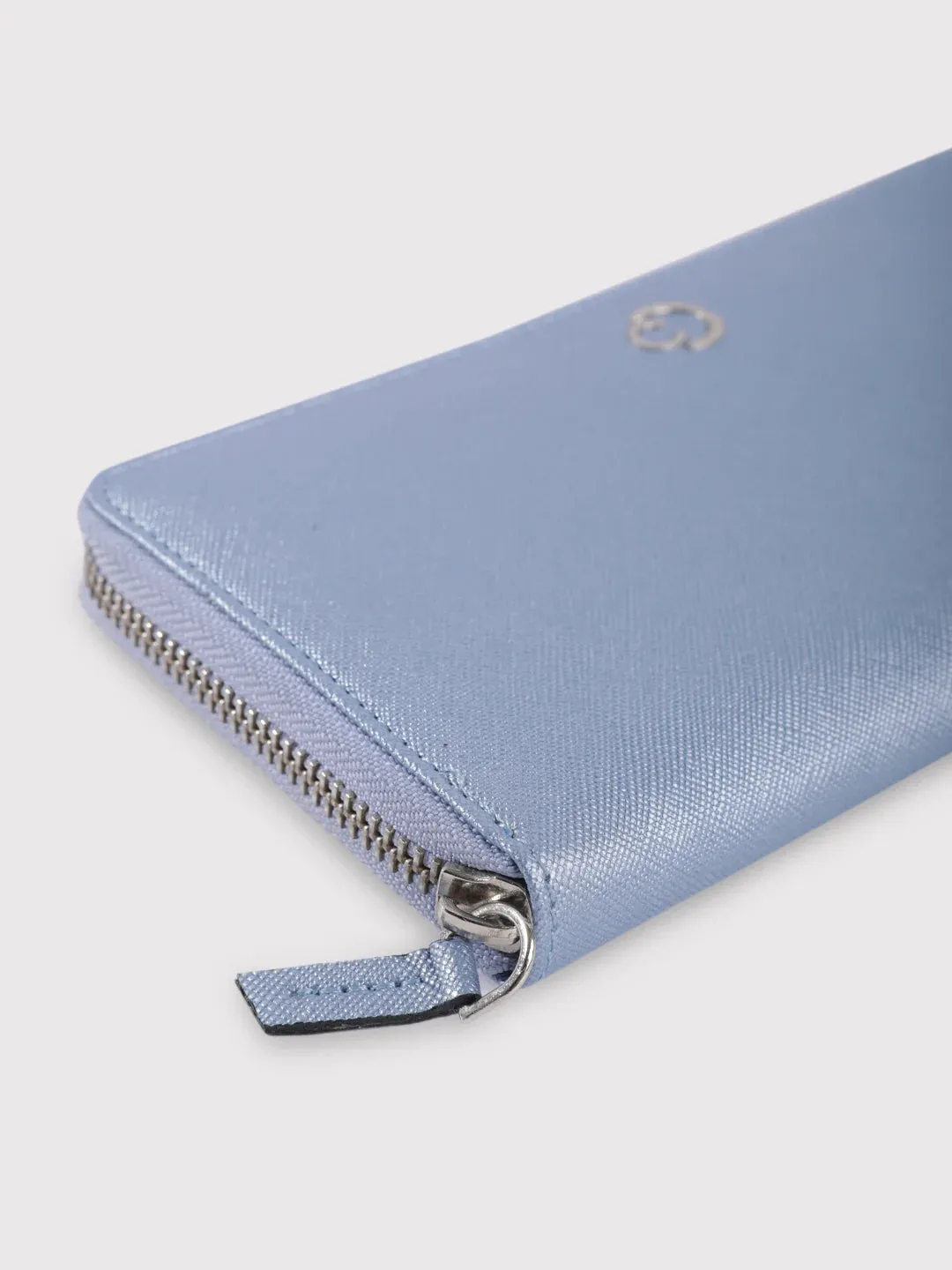 Caprese Mia Wallet Large Zip Around Pearl Blue