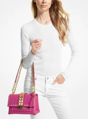 Cece Medium Studded Faux Leather Shoulder Bag