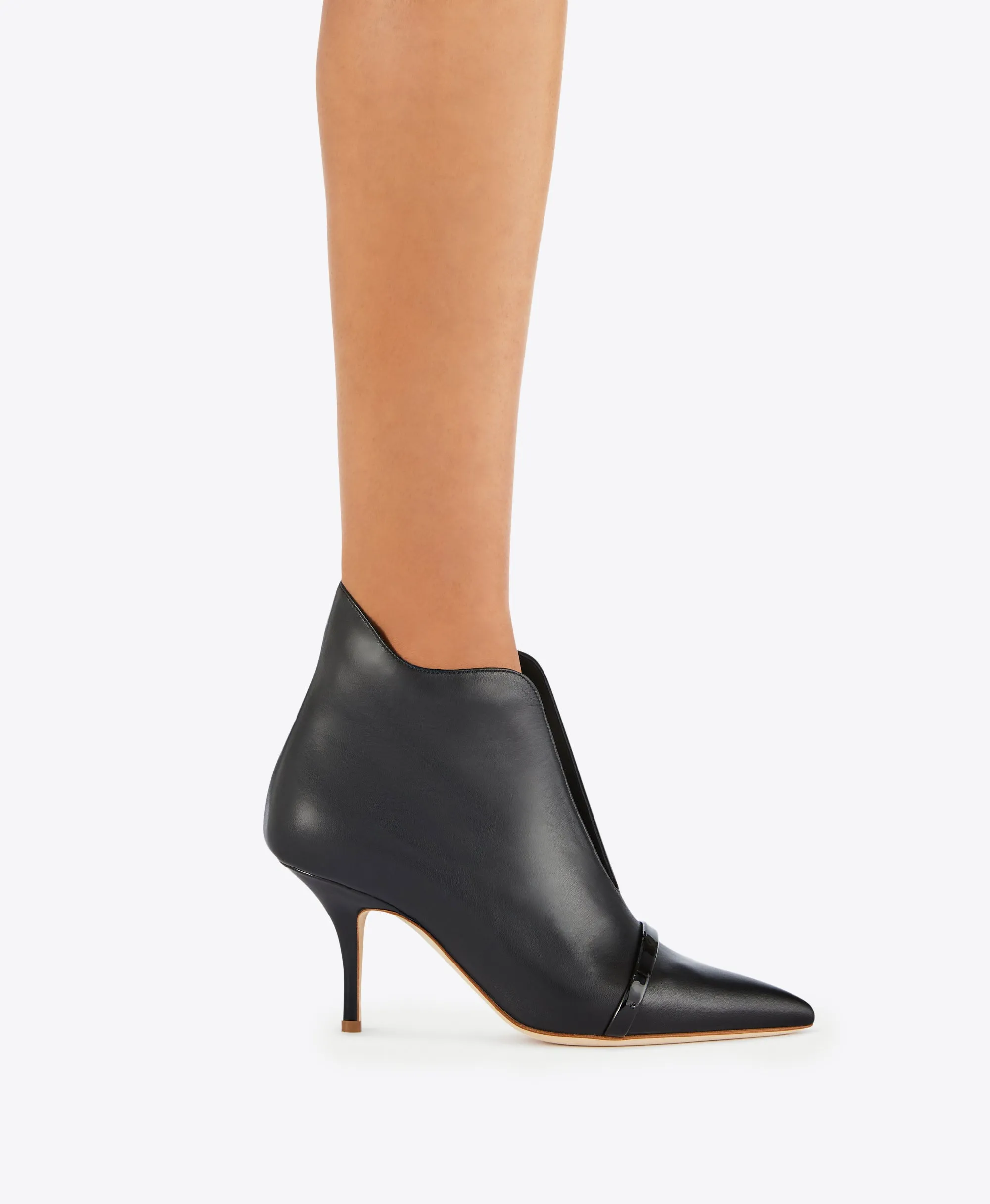 Cora 70 Black Leather Ankle Boots