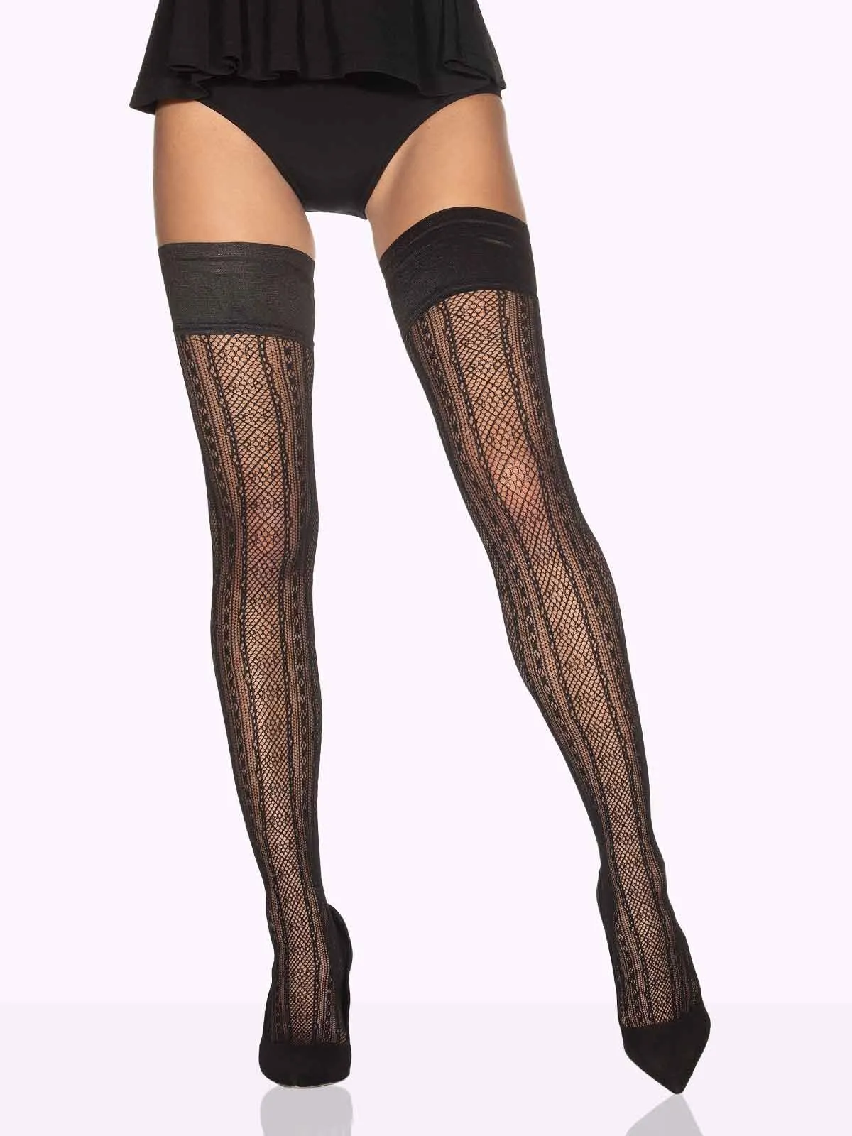 CORA Chantilly Pattern Thigh Highs