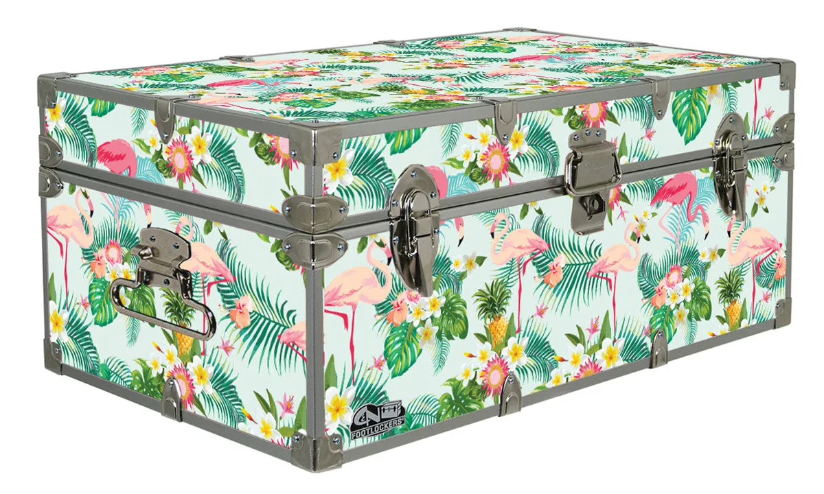 Designer Trunk - Tropical Flamingos - 32x18x13.5"