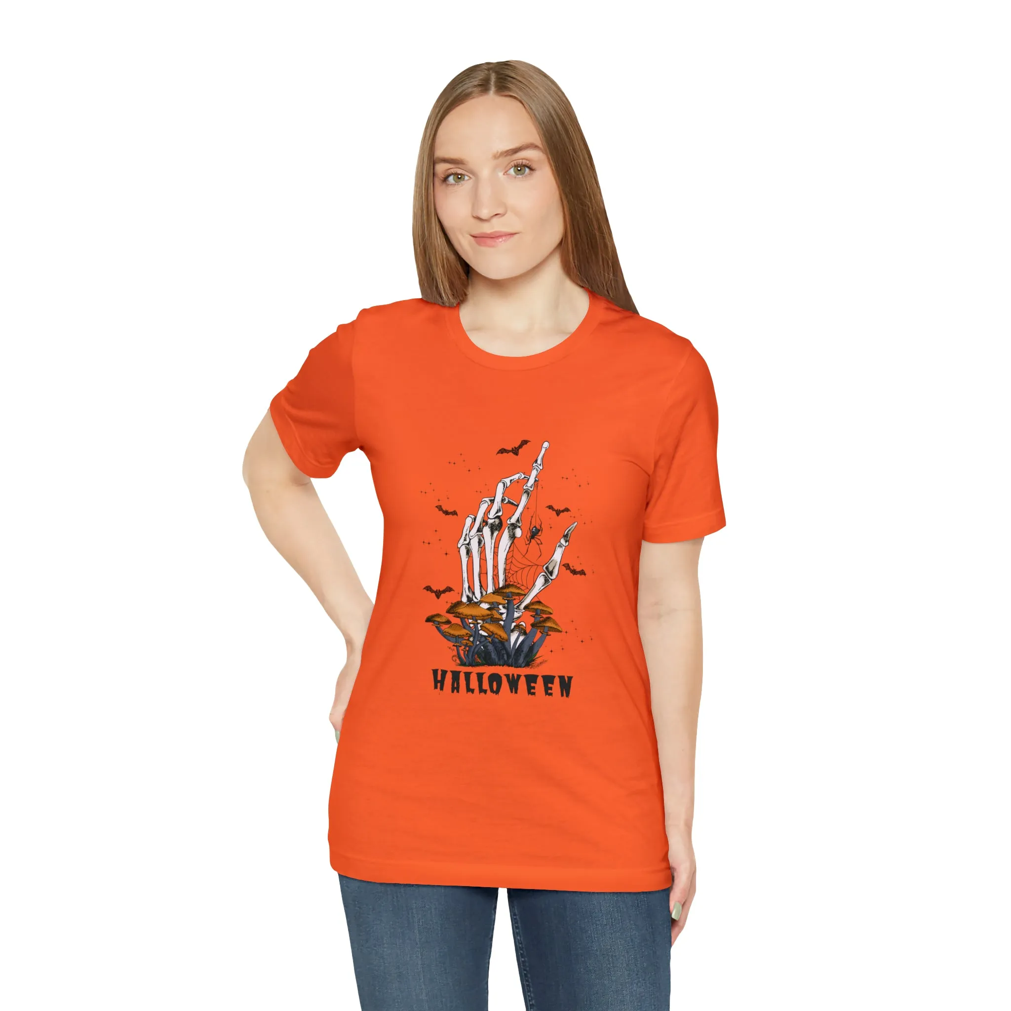 Halloween hand mushrooms Unisex Jersey Short Sleeve Tee