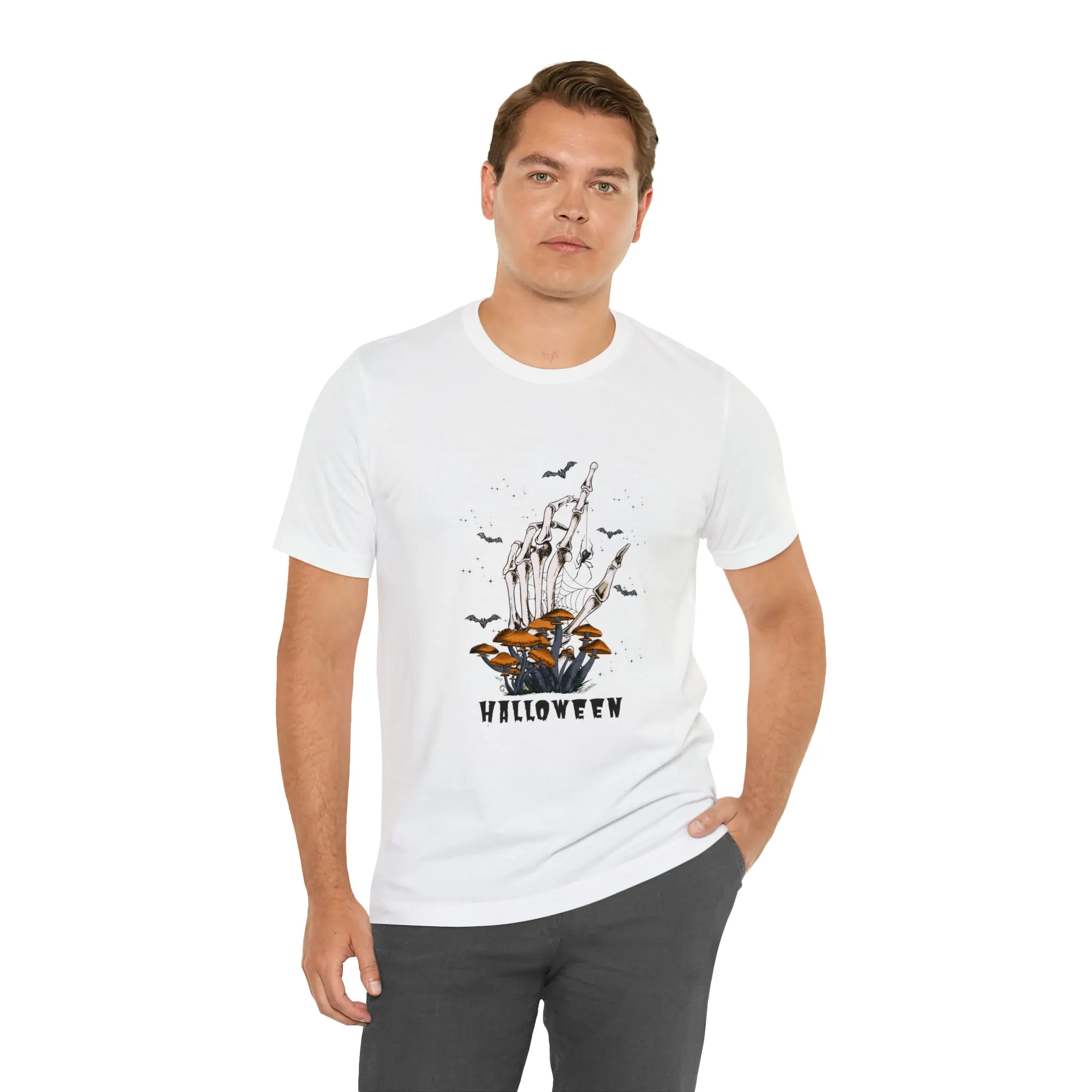 Halloween hand mushrooms Unisex Jersey Short Sleeve Tee