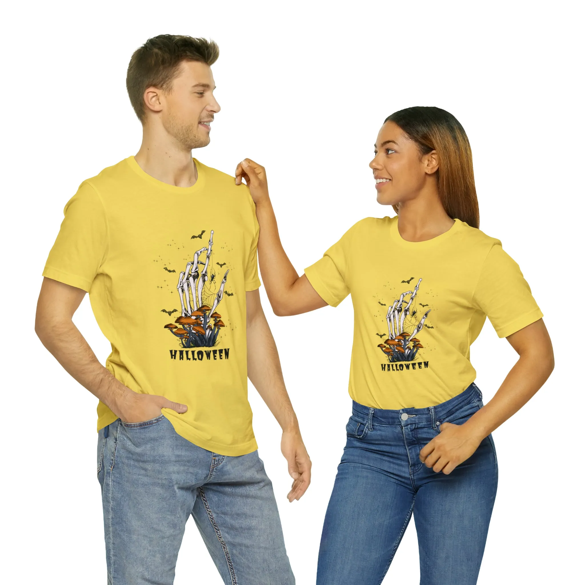 Halloween hand mushrooms Unisex Jersey Short Sleeve Tee