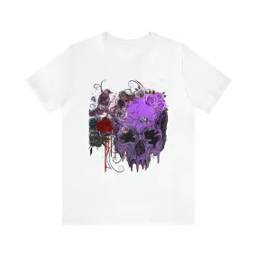 Halloween skull purple Unisex Jersey Short Sleeve Tee