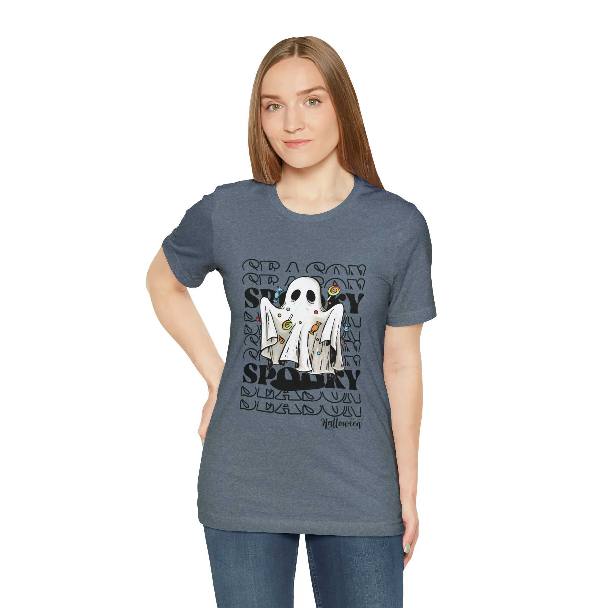 Halloween spooky ghost Unisex Jersey Short Sleeve Tee