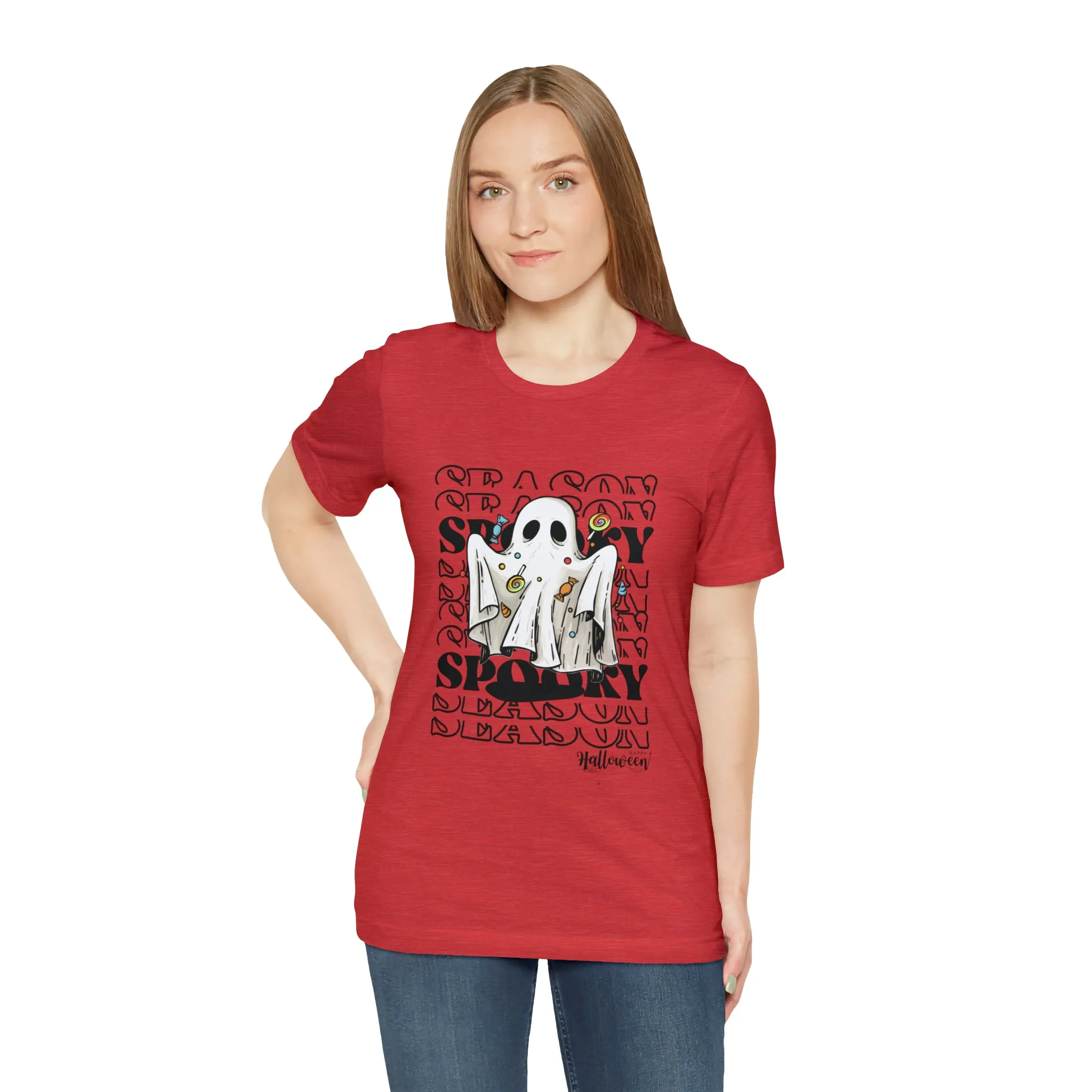 Halloween spooky ghost Unisex Jersey Short Sleeve Tee