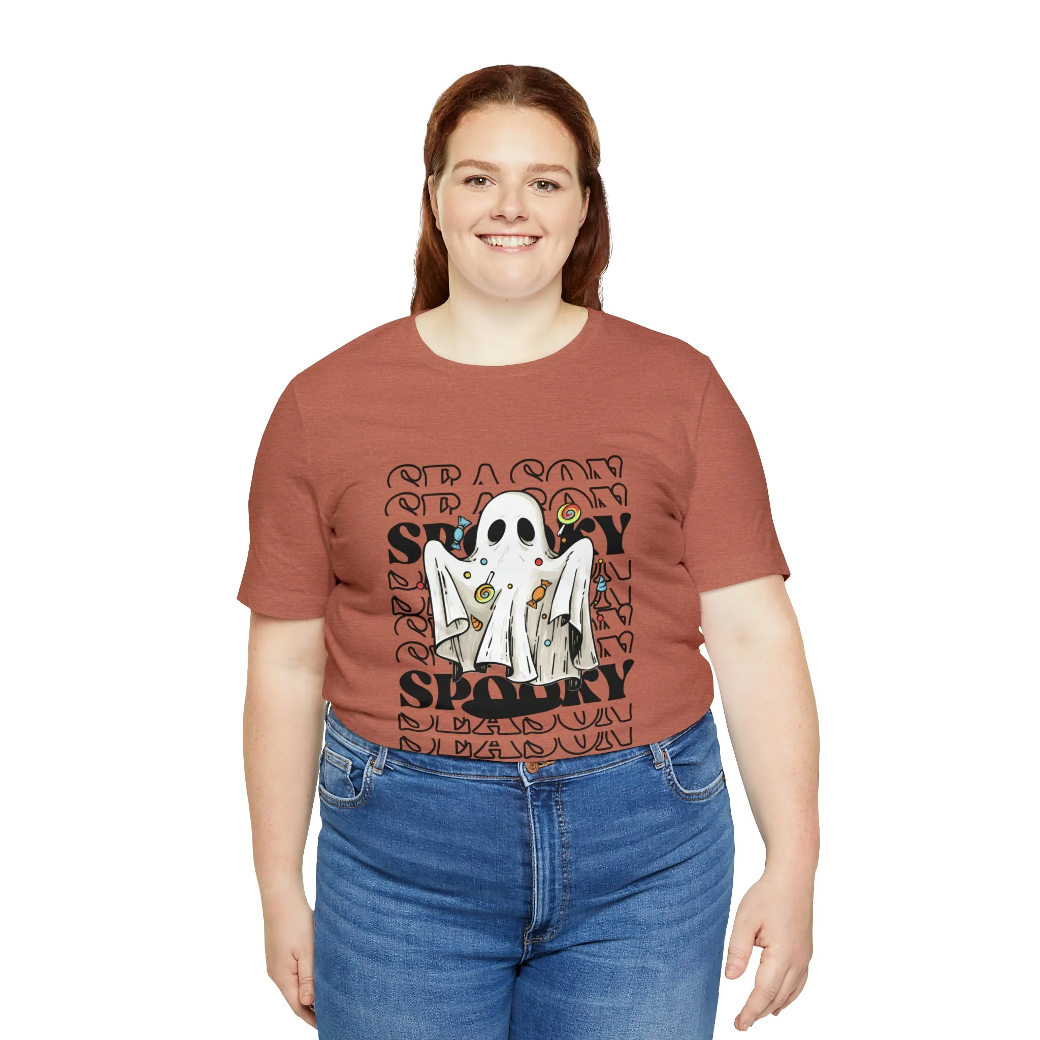 Halloween spooky ghost Unisex Jersey Short Sleeve Tee