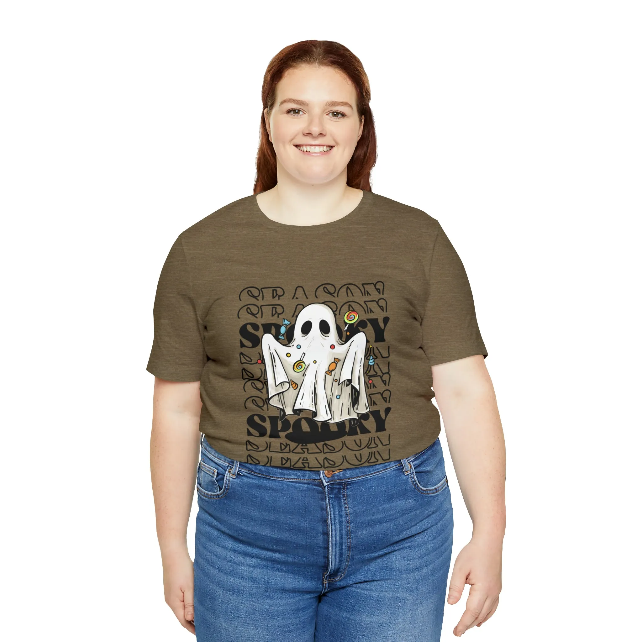 Halloween spooky ghost Unisex Jersey Short Sleeve Tee