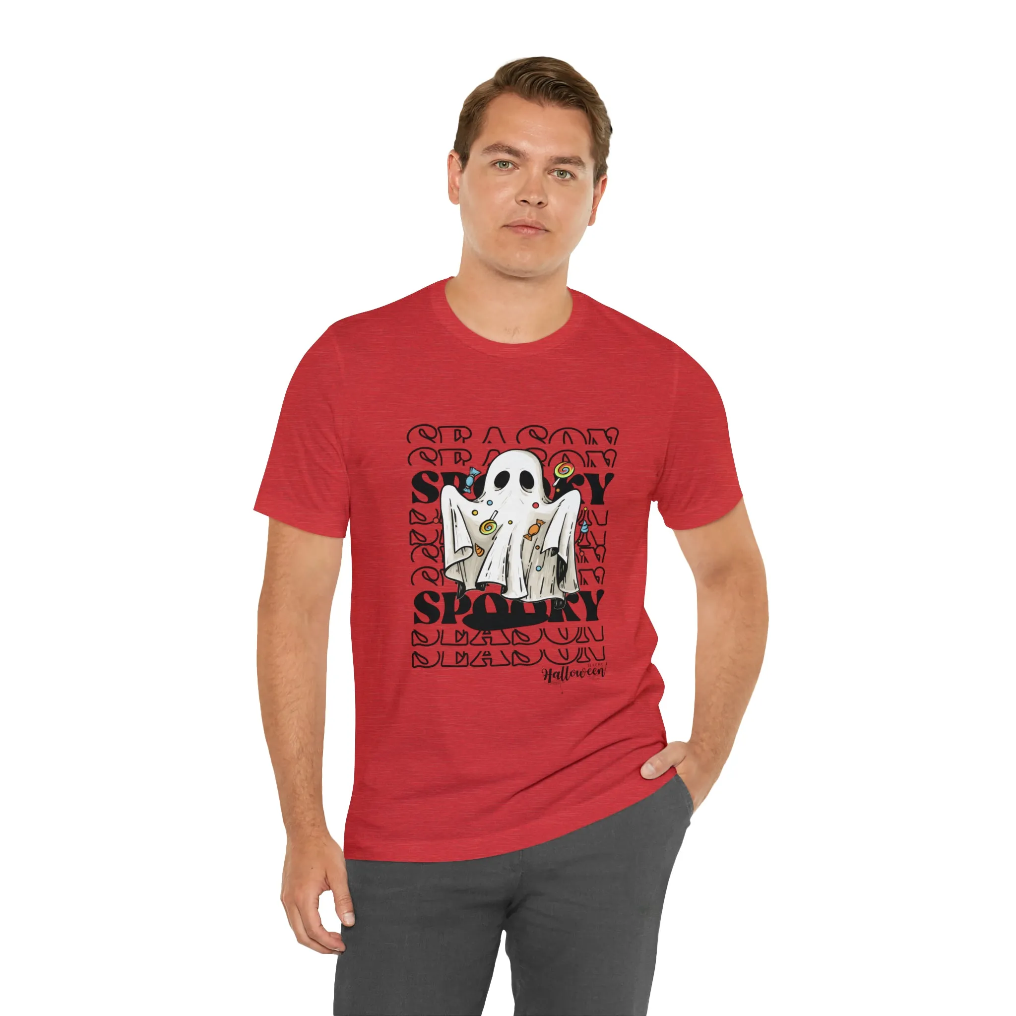 Halloween spooky ghost Unisex Jersey Short Sleeve Tee