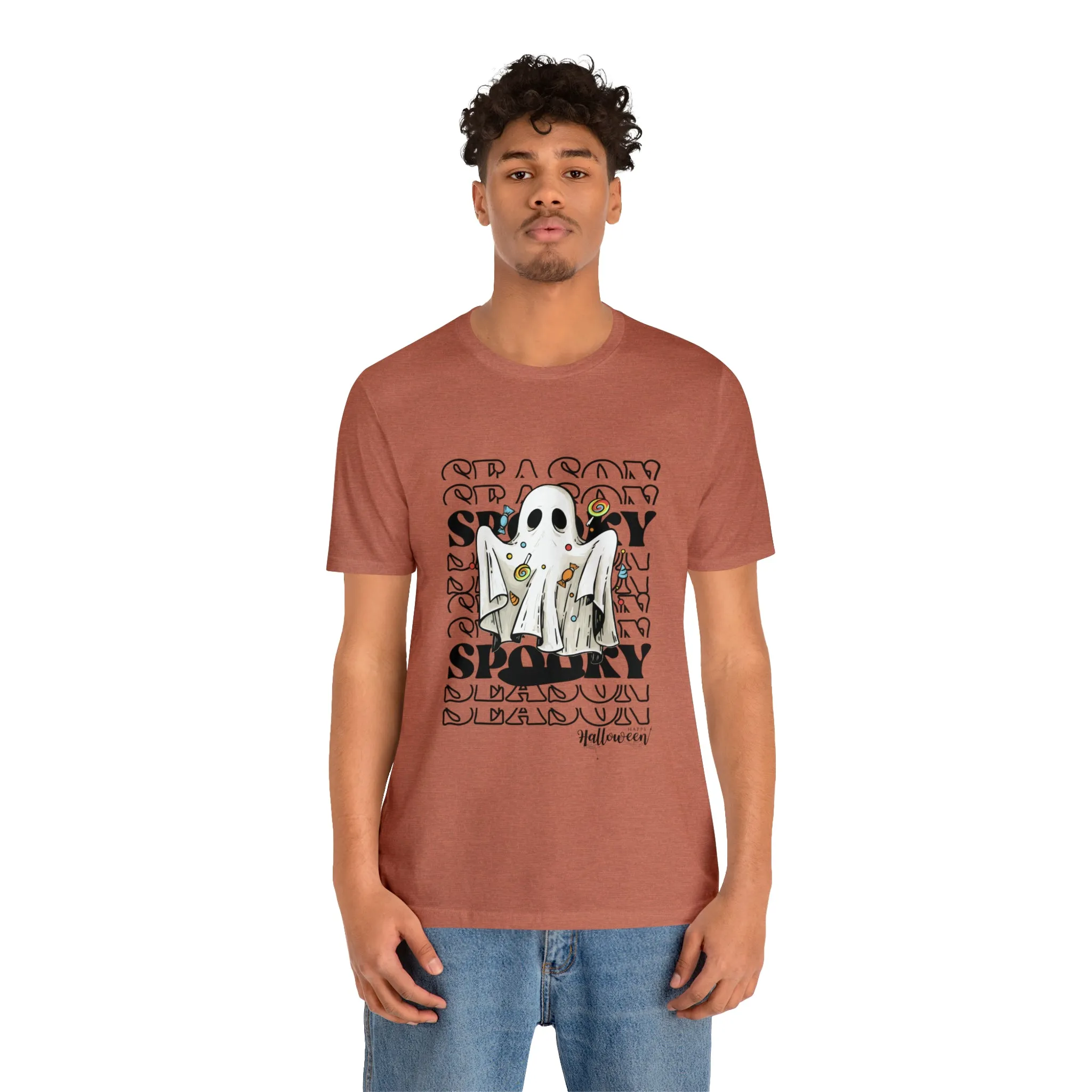 Halloween spooky ghost Unisex Jersey Short Sleeve Tee