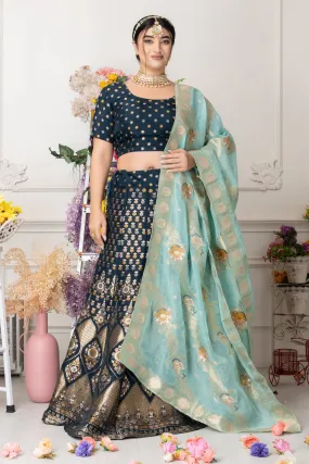 Haril Dhvani Banarasi Silk Lehenga