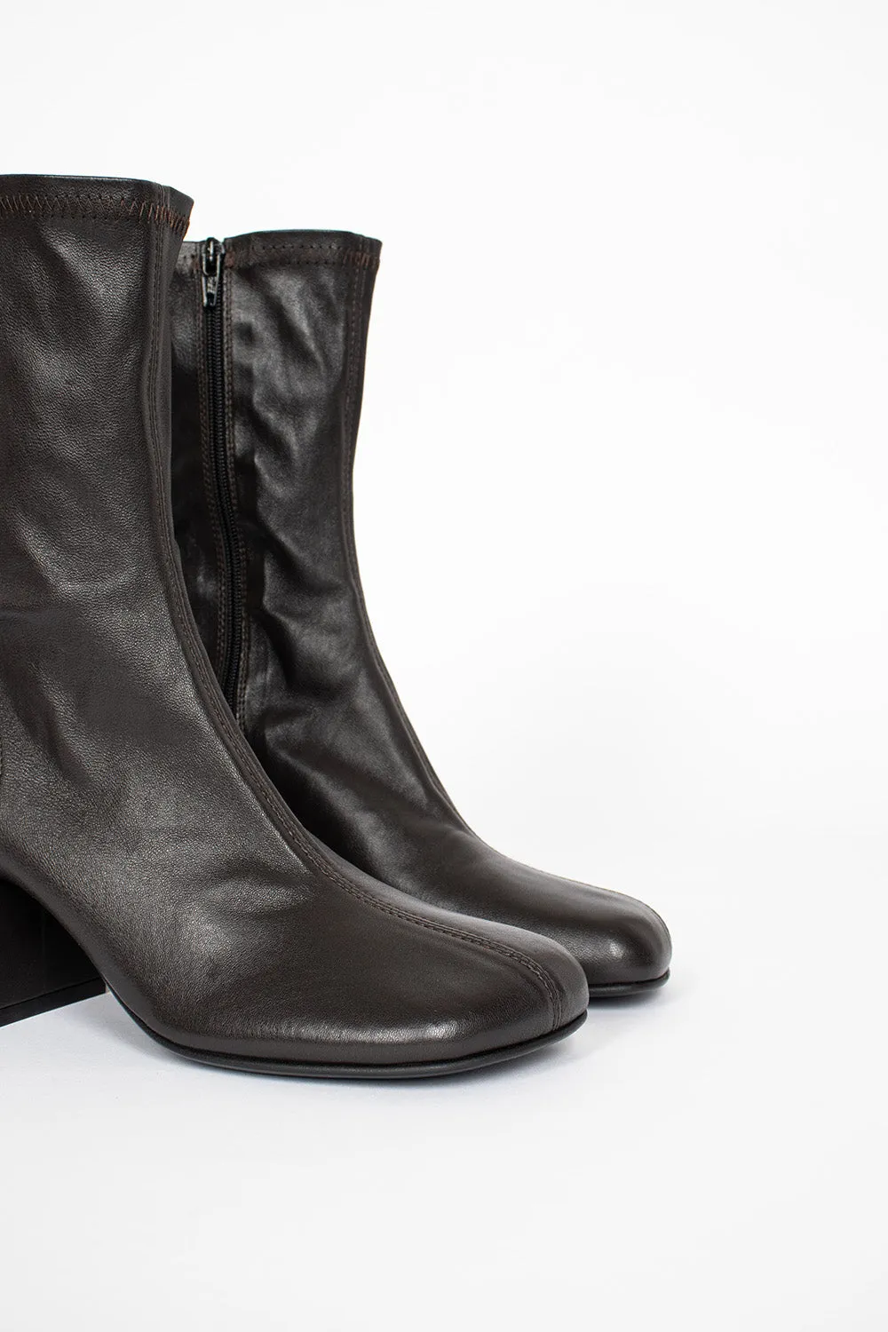 Heeled Half Boots Dark Brown