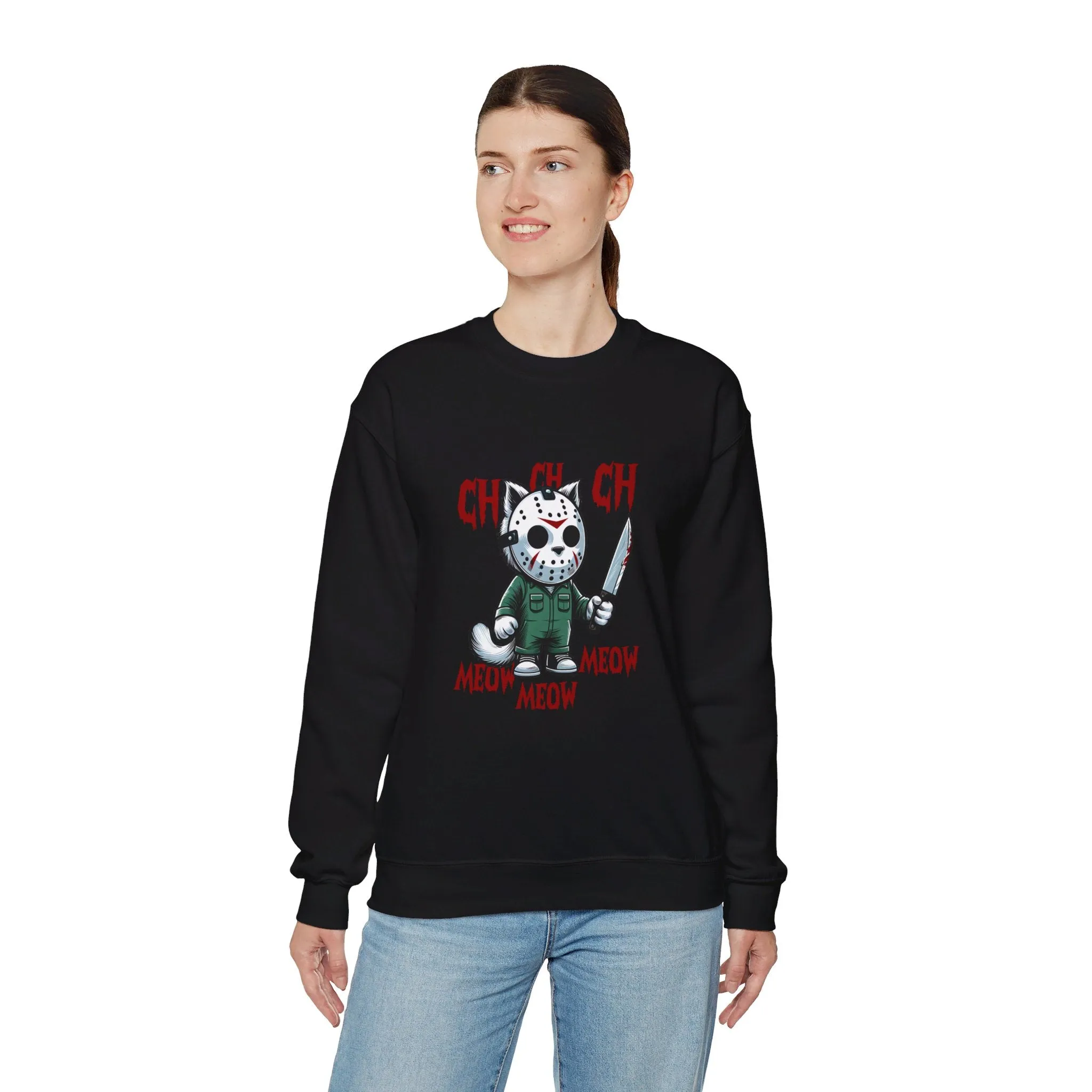 Horror Movie Cats Unisex Heavy Blend™ Crewneck Sweatshirt