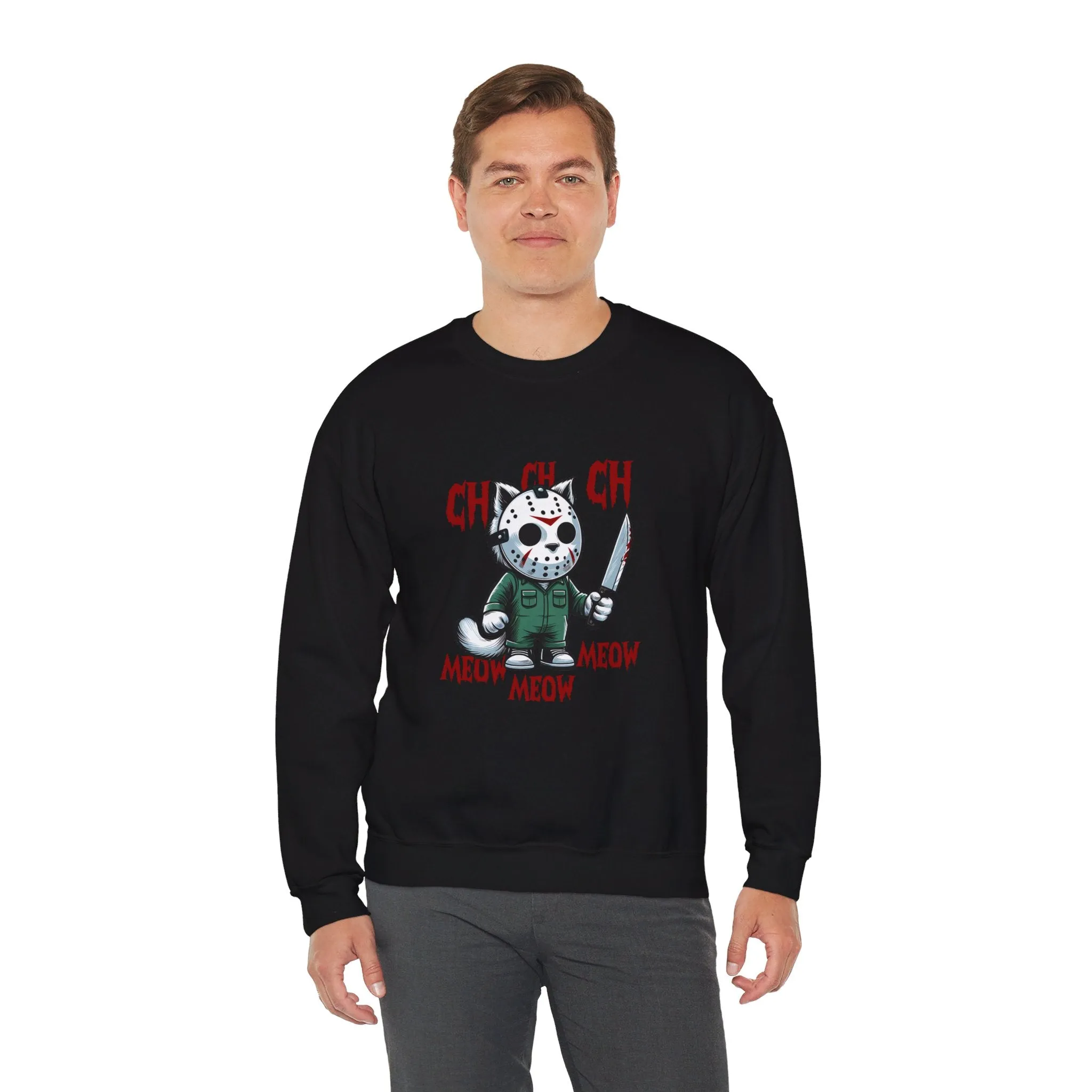 Horror Movie Cats Unisex Heavy Blend™ Crewneck Sweatshirt