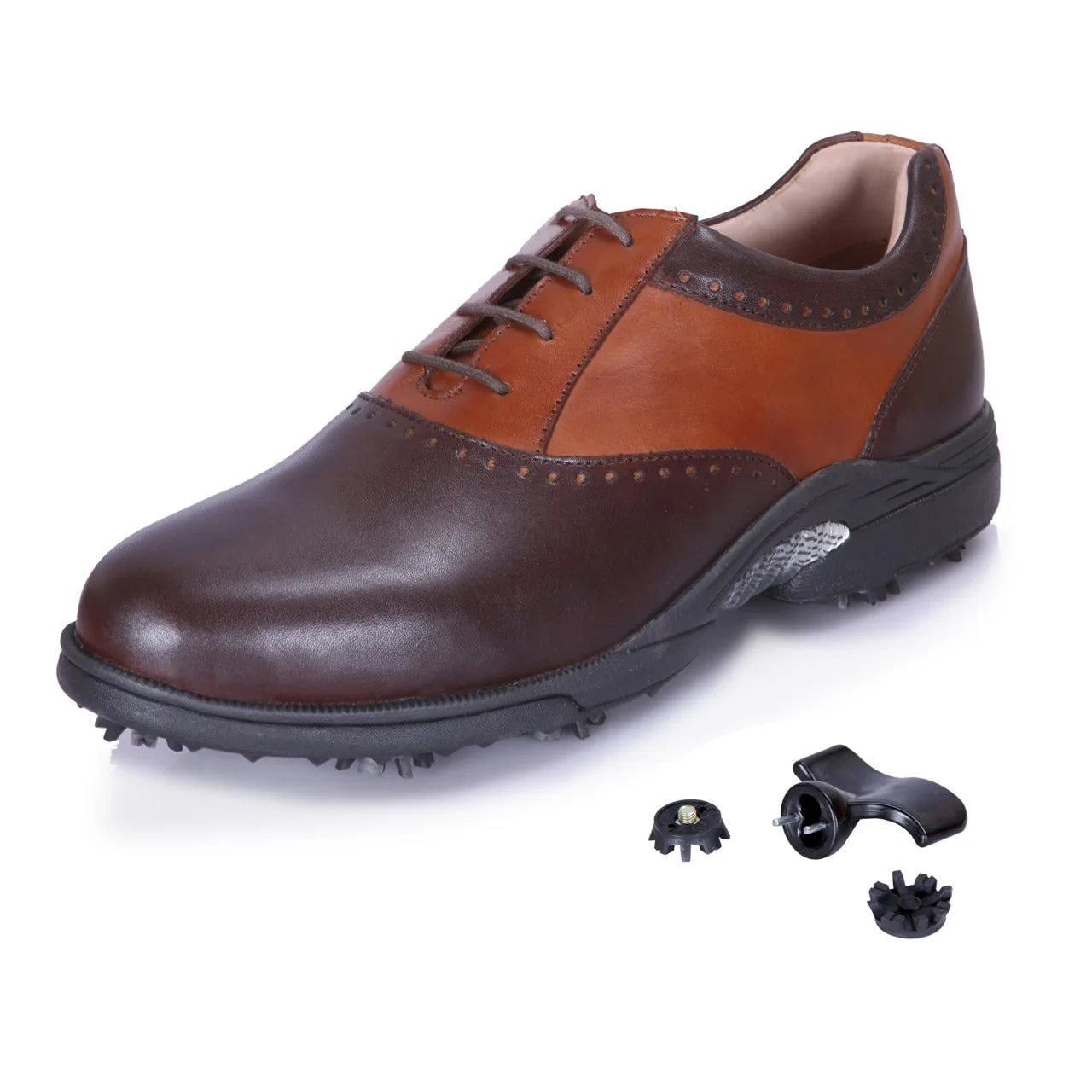 Justin Brown & Tan Golf Shoes