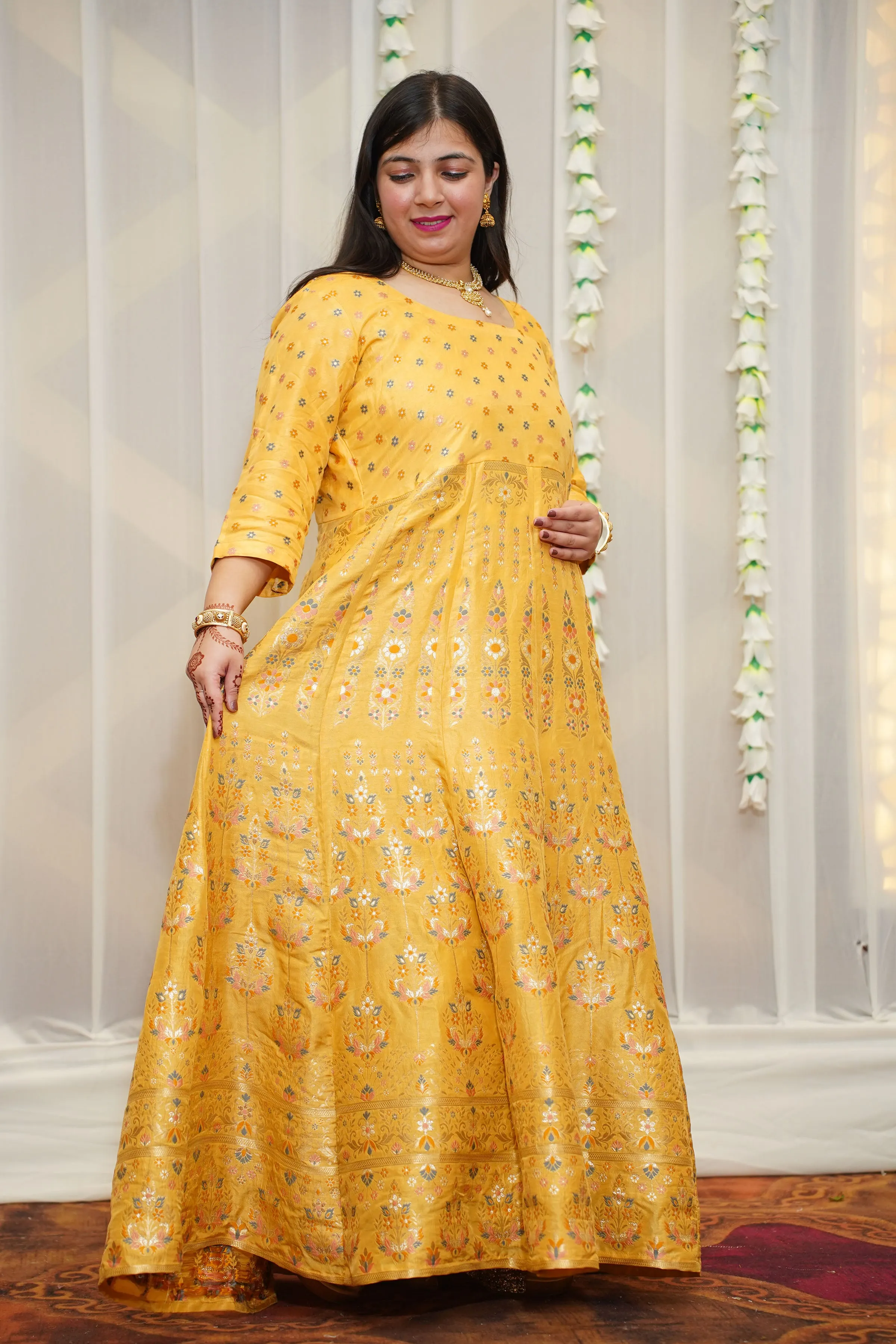 Kanika Jacquard Silk Anarkali Dress