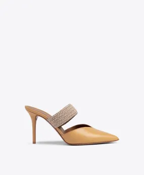 Maisie 85 Beige Leather Mules