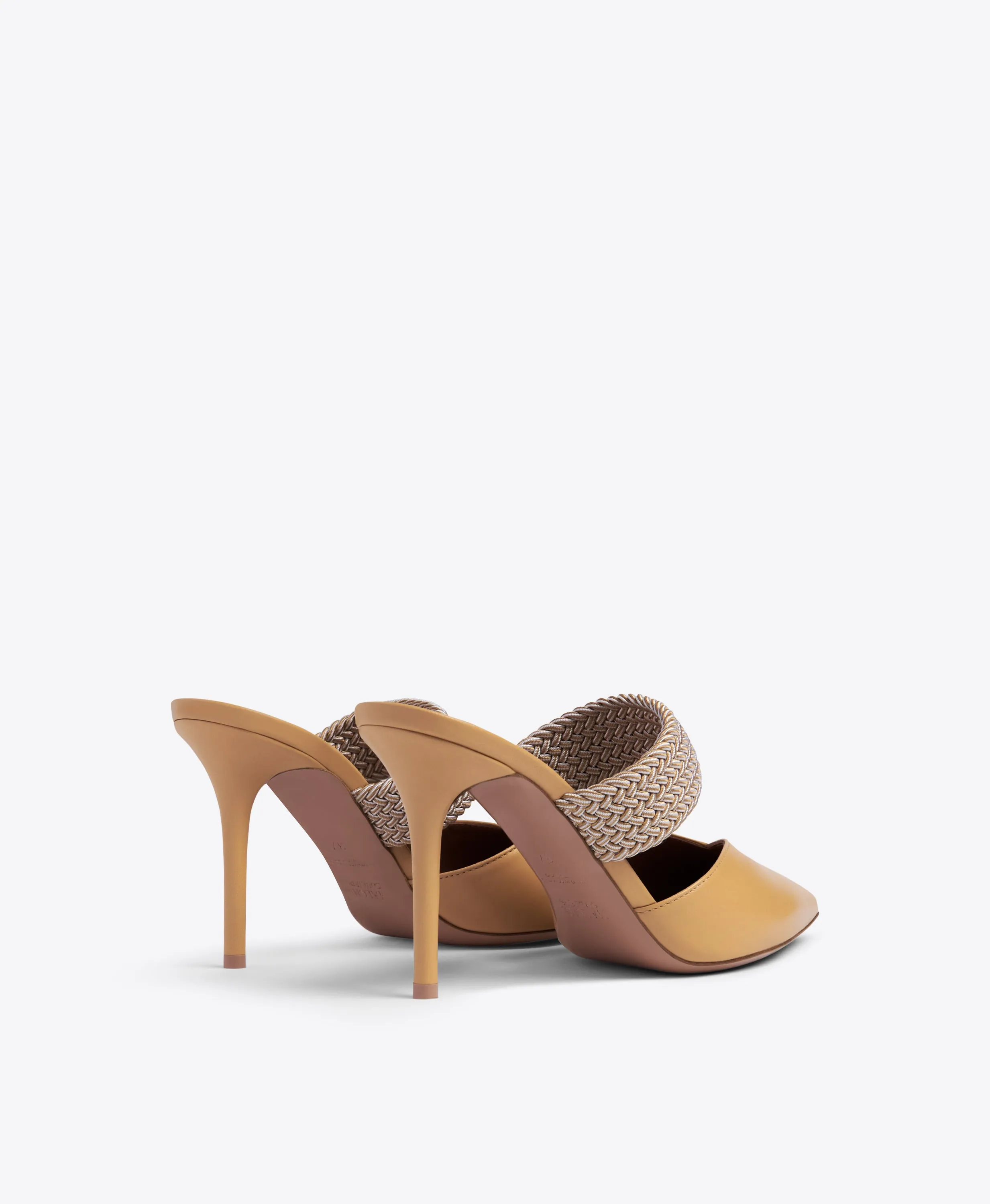 Maisie 85 Beige Leather Mules