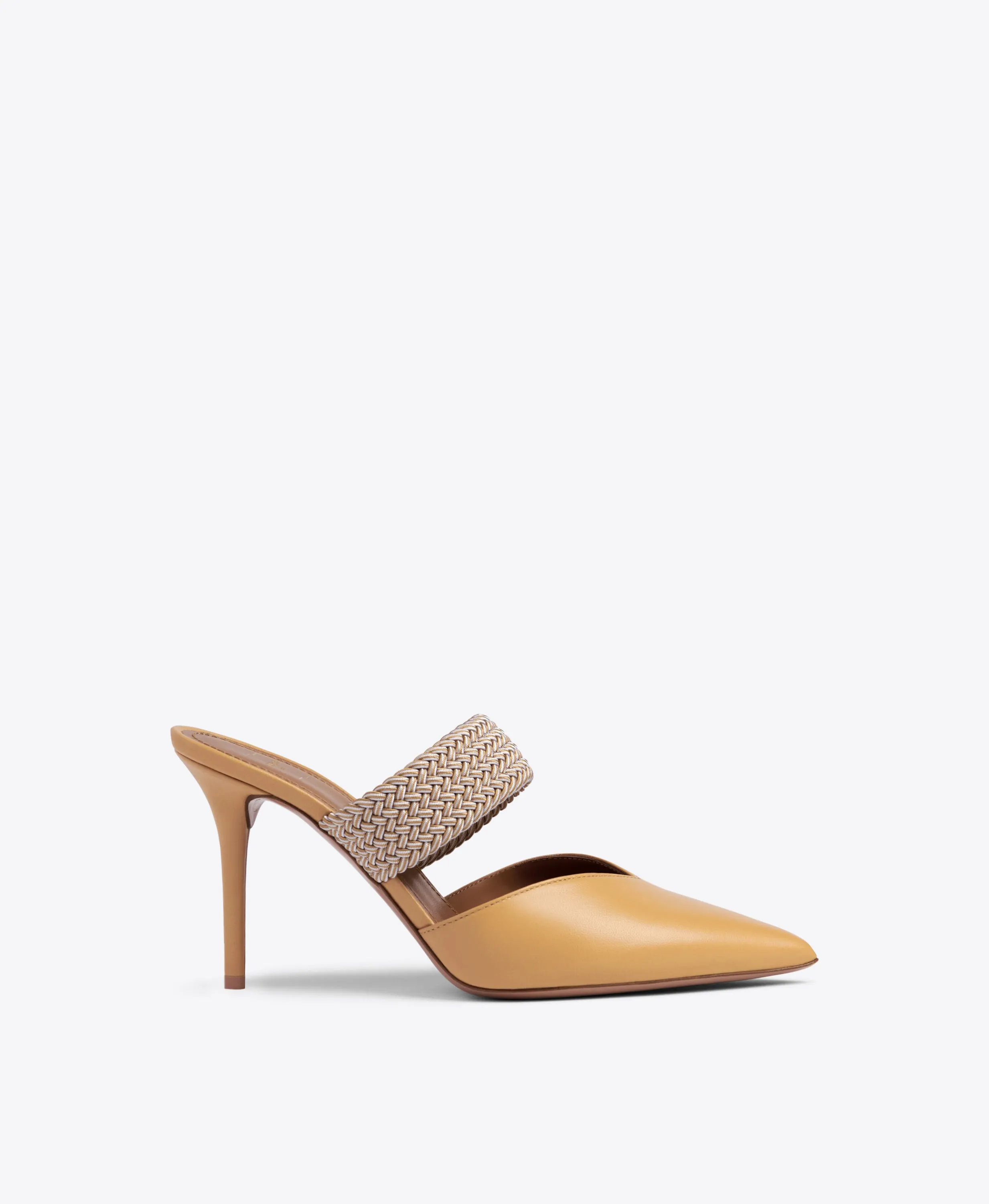 Maisie 85 Beige Leather Mules