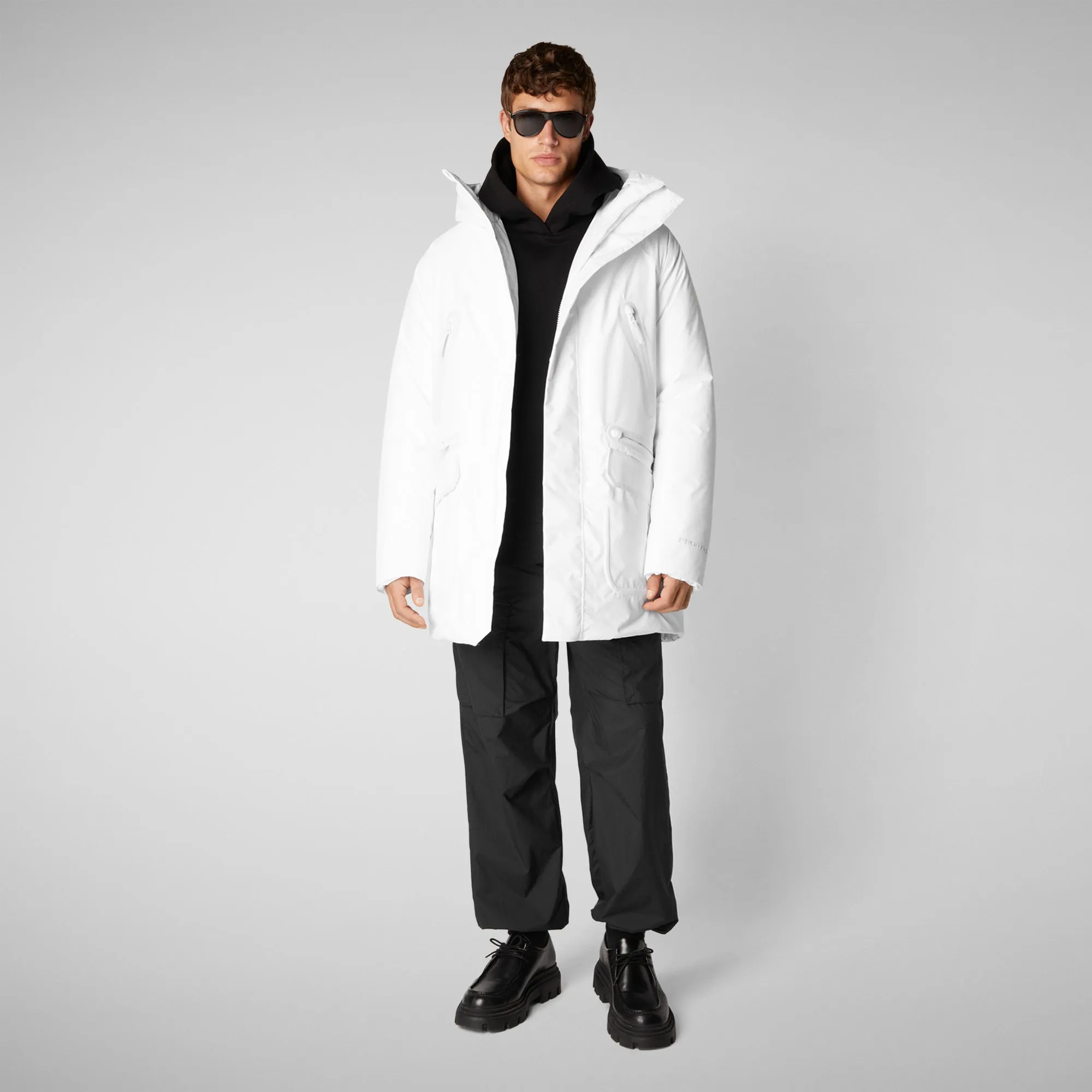 Man's hooded parka Harvey in white