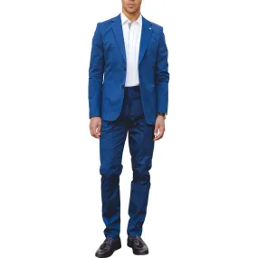 Mario - Men's 2 Piece Summer Suit Blue Office Wedding Classic Italian