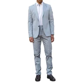 Mario - Men's 2 Piece Summer Suit Light Blue Office Wedding Classic Italian