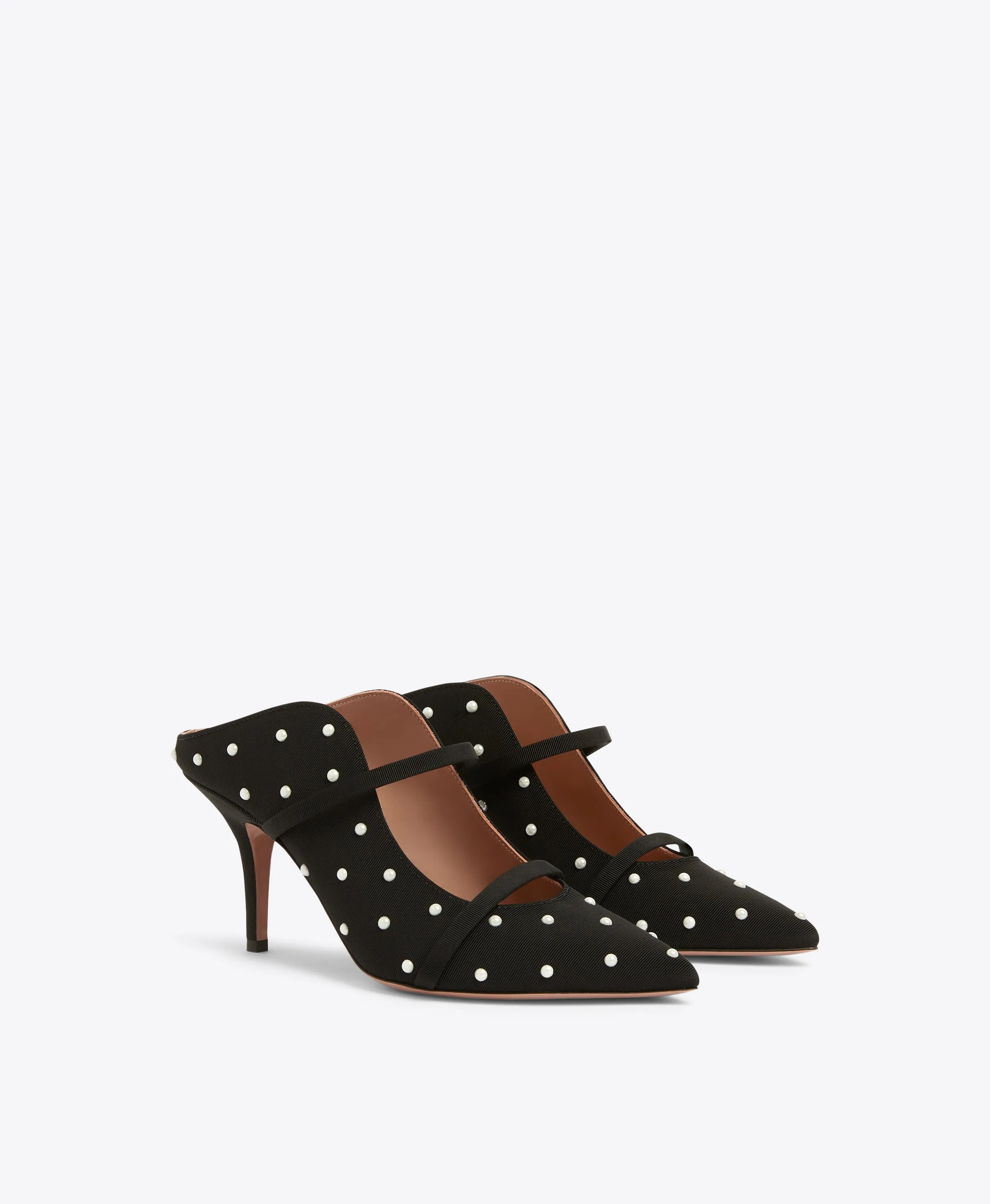 Maureen 70 Black Grosgrain Mules