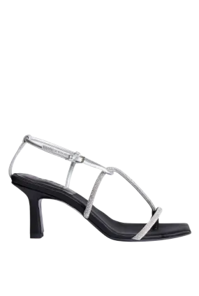 Minimal Strappy Heeled Crystal Sandal