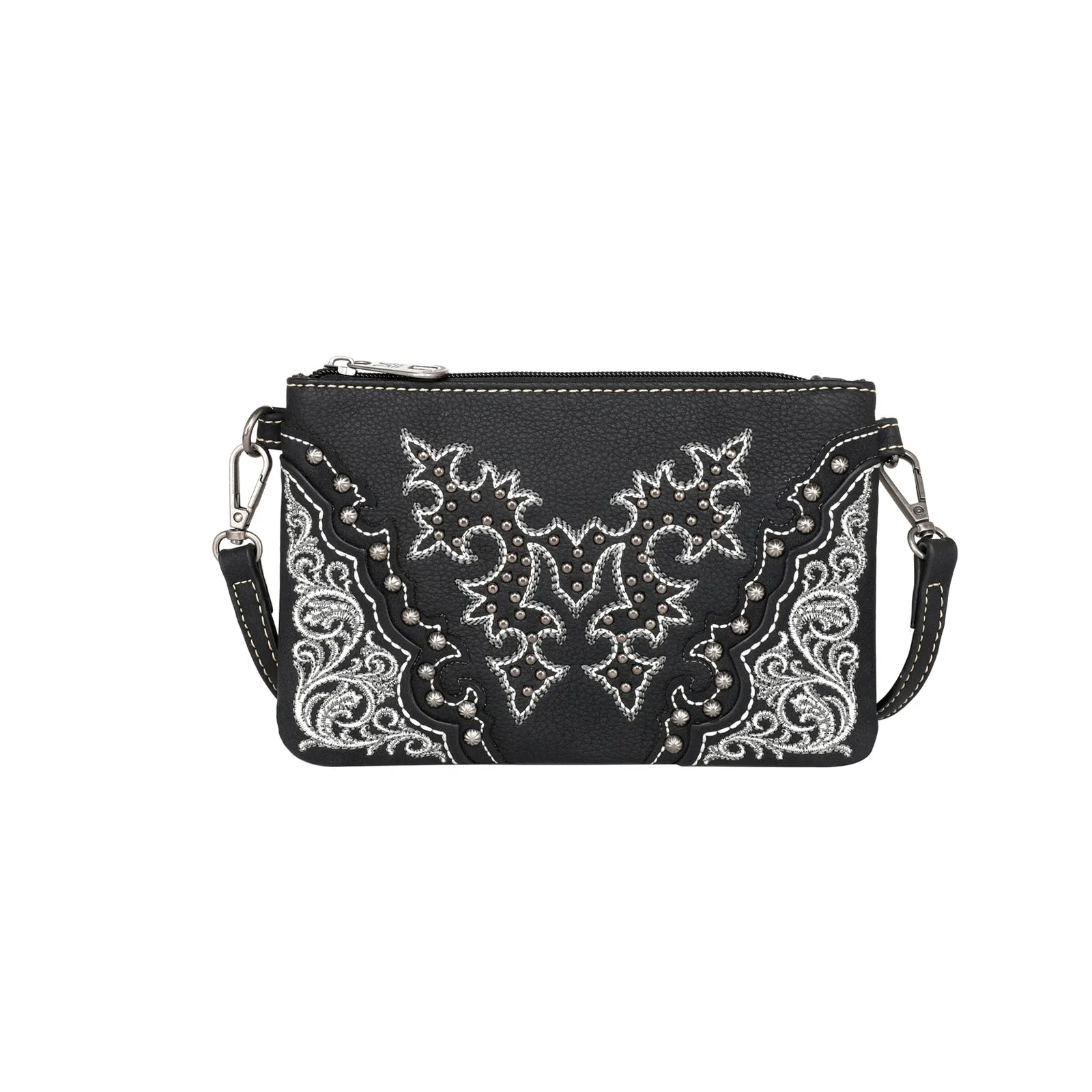 Montana West Boot Scroll Embroidered Crossbody Clutch